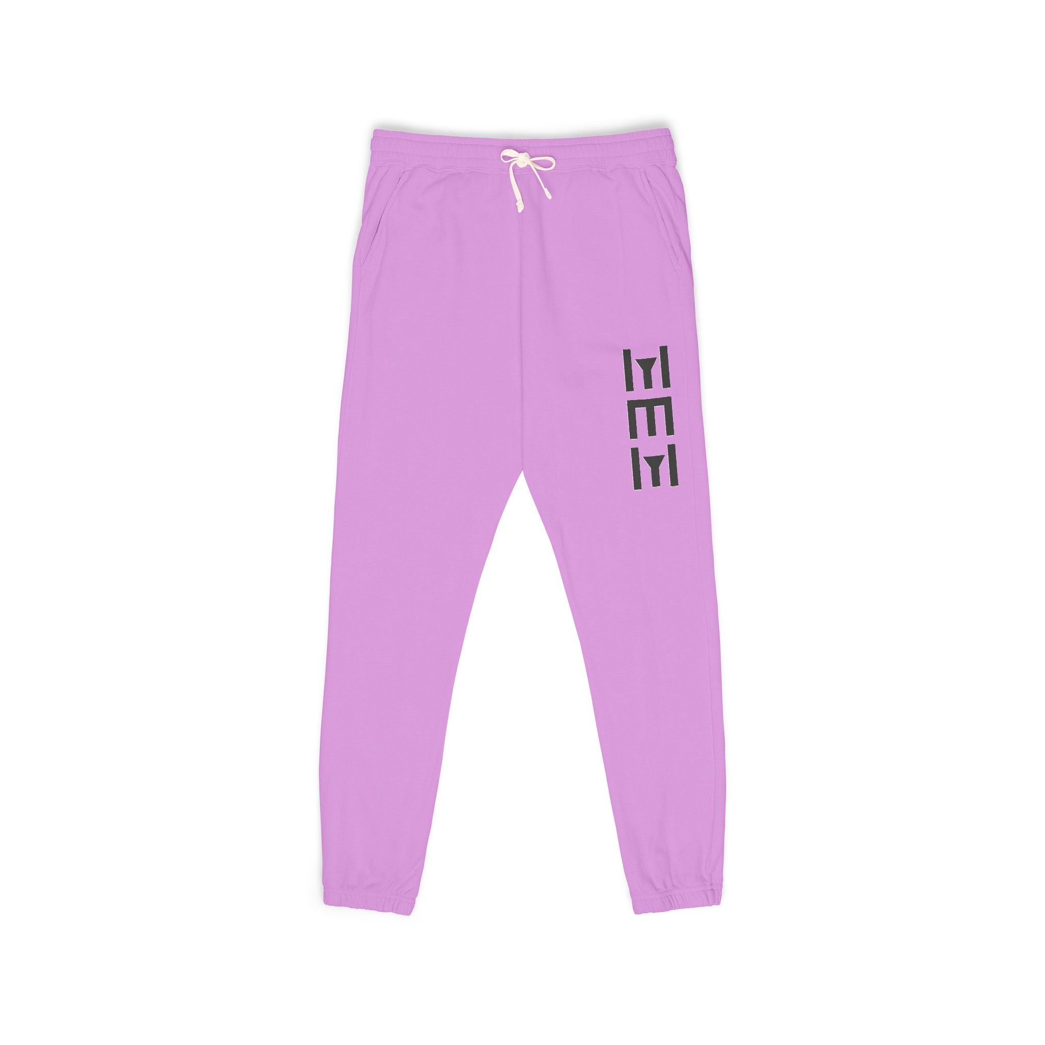 Beige 'LEEE' Vertical Graphic Sweatpants — Soft Garment-Dyed Fleece Joggers