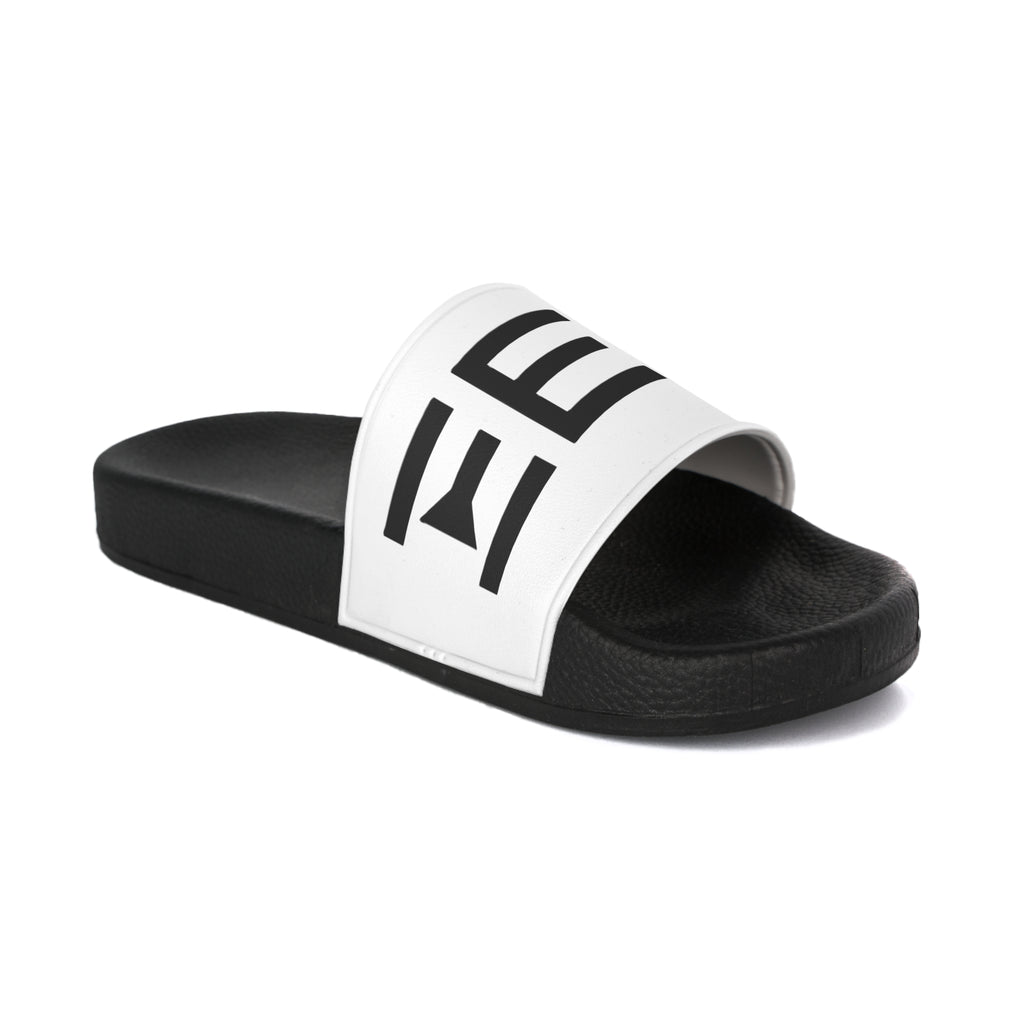 Slide Sandals — Minimal Black & White Geometric Stripe Slides