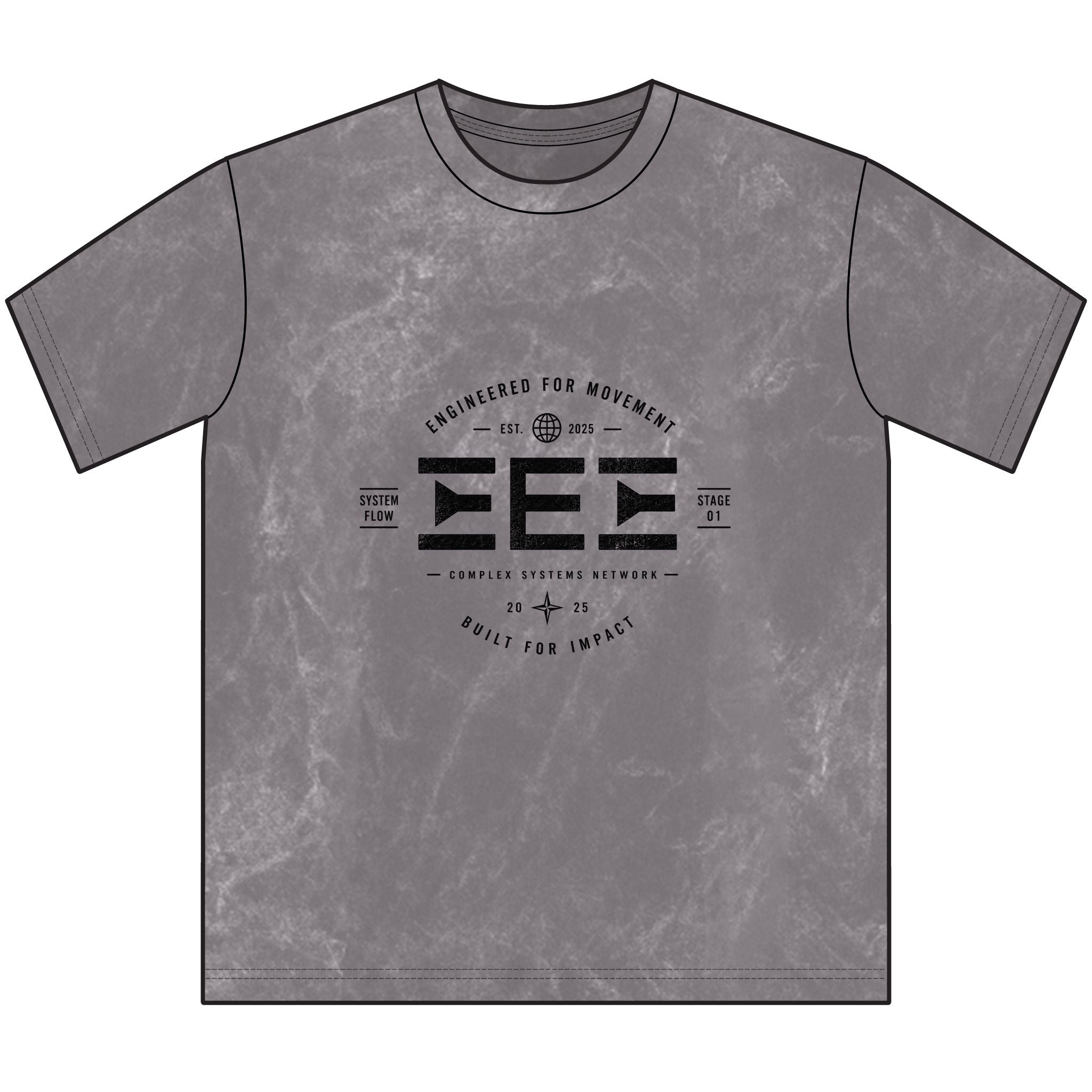 Vintage Crewneck Tee — Distressed Brown Retro Graphic Logo Shirt