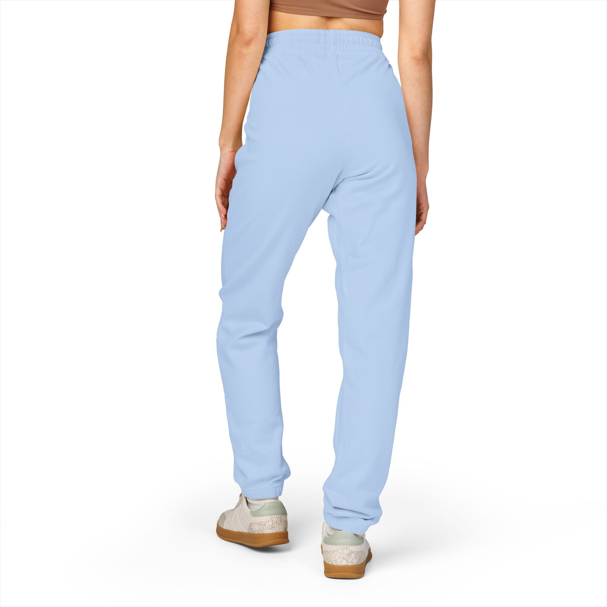 Beige 'LEEE' Vertical Graphic Sweatpants — Soft Garment-Dyed Fleece Joggers