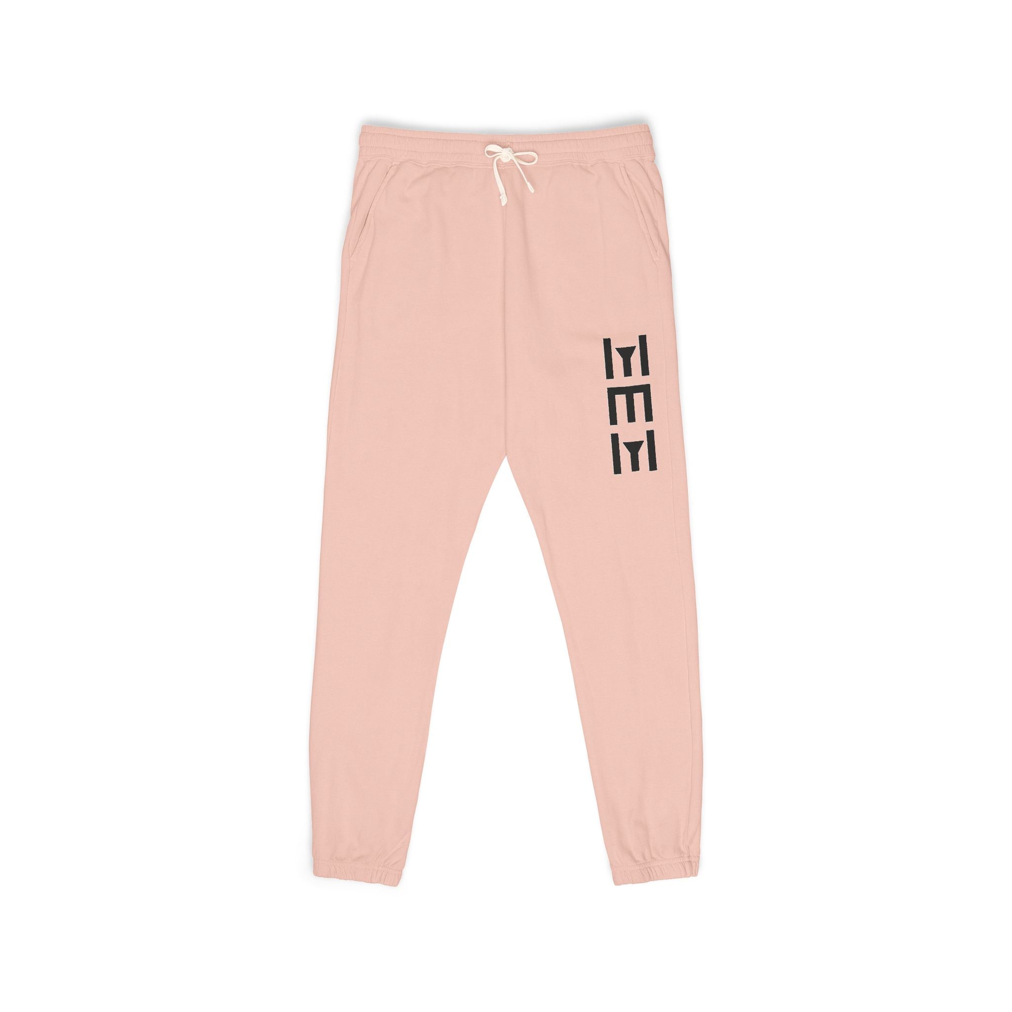 Beige 'LEEE' Vertical Graphic Sweatpants — Soft Garment-Dyed Fleece Joggers