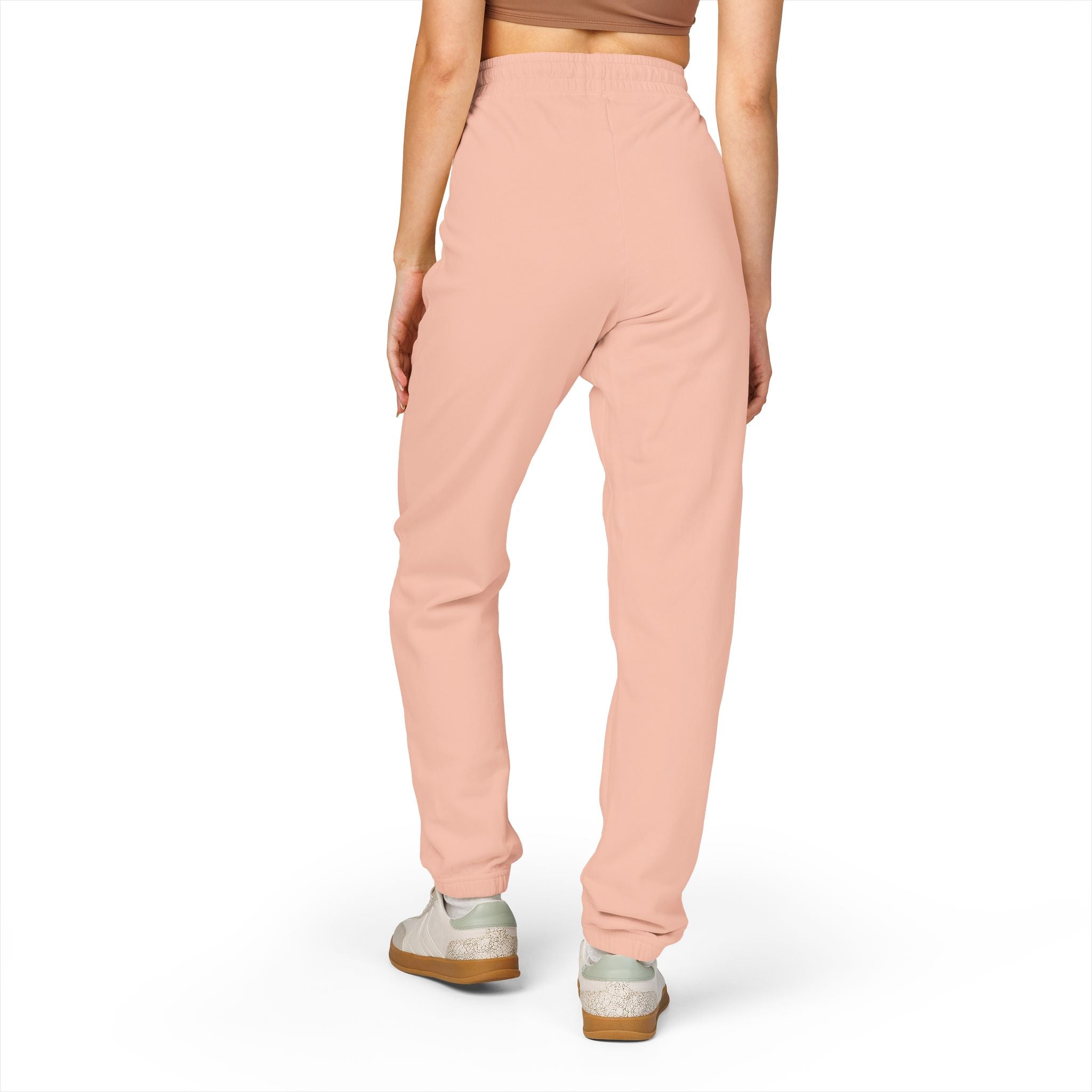 Beige 'LEEE' Vertical Graphic Sweatpants — Soft Garment-Dyed Fleece Joggers
