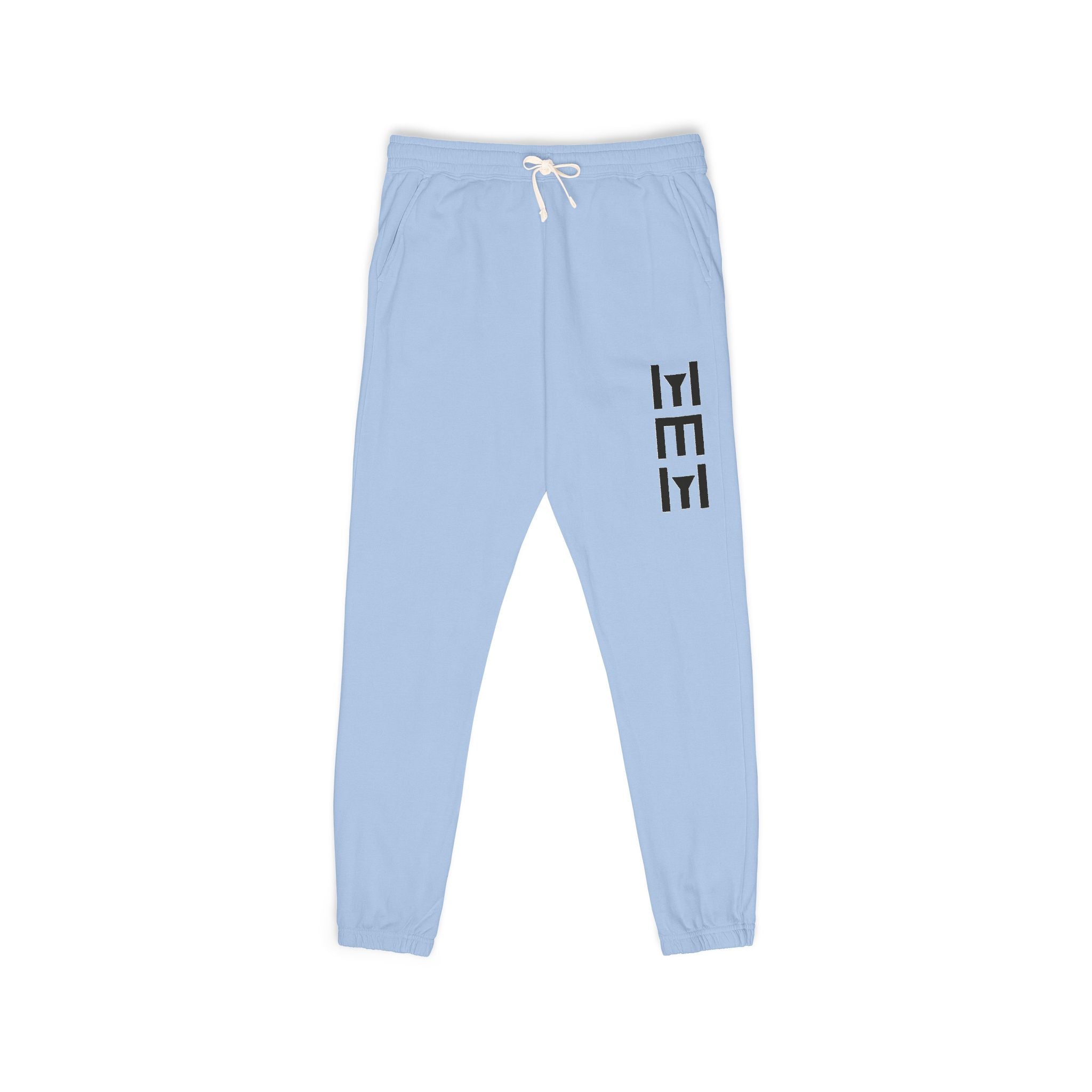 Beige 'LEEE' Vertical Graphic Sweatpants — Soft Garment-Dyed Fleece Joggers