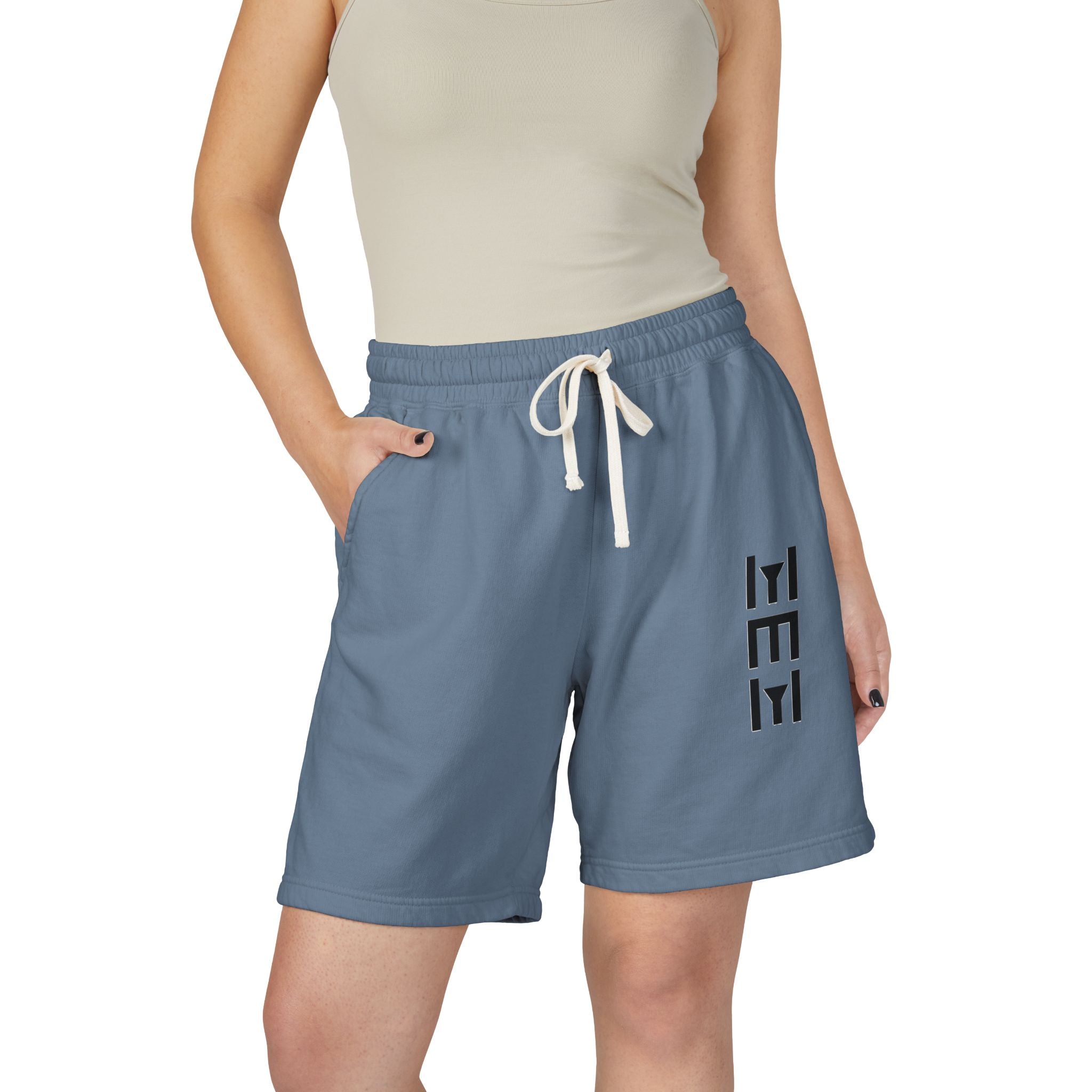 Lightweight Fleece Sweat Shorts — Minimal Vertical Logo