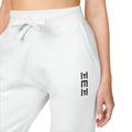 Embroidered Minimalist Logo Sweatpants — White Fleece woman Joggers